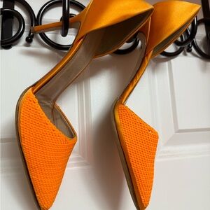 J. Crew Bright Orange Satin and Scale from Heels